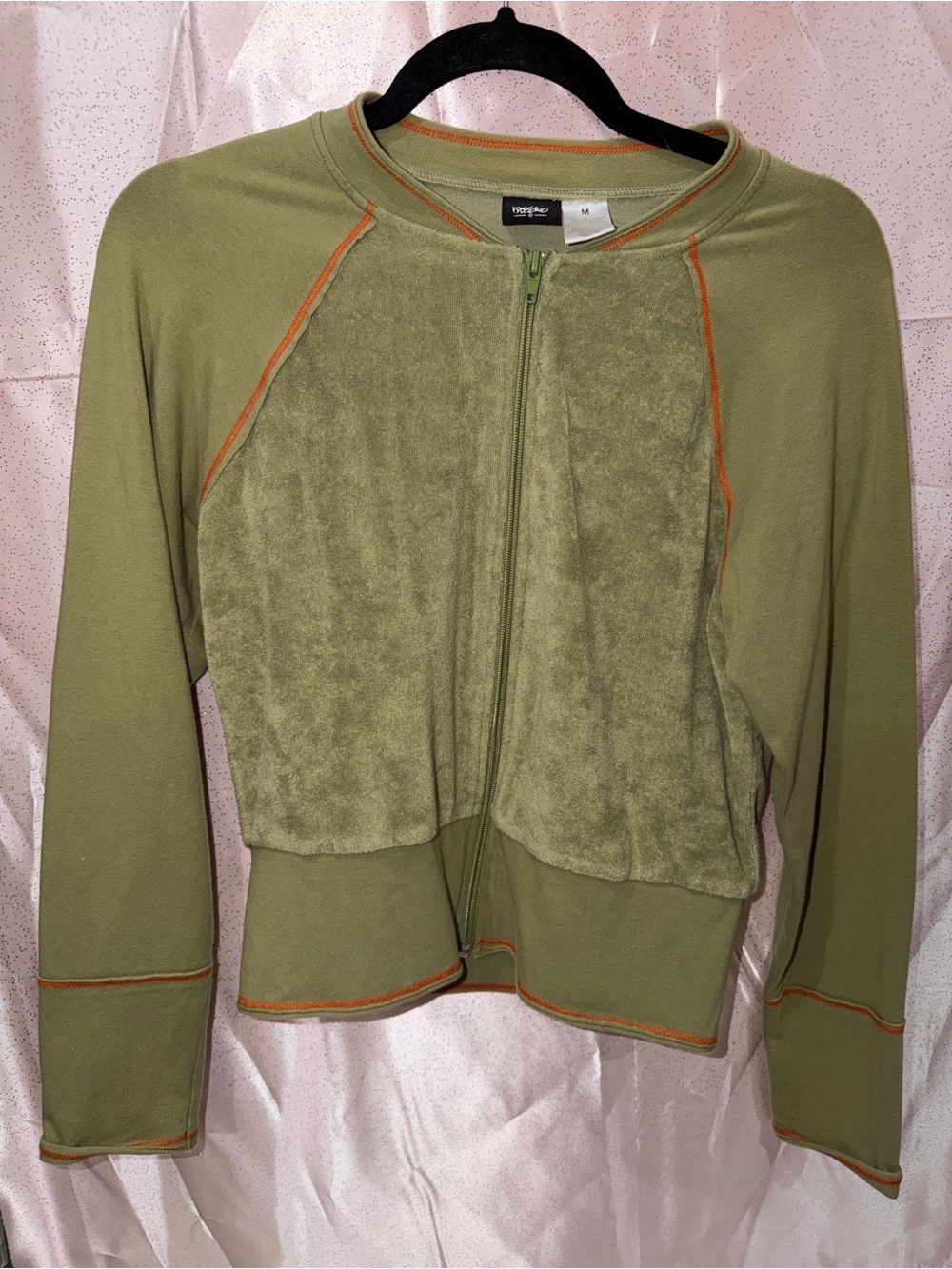 Vintage Y2K Mossimo Olive Green Terry Zip Up Jacket